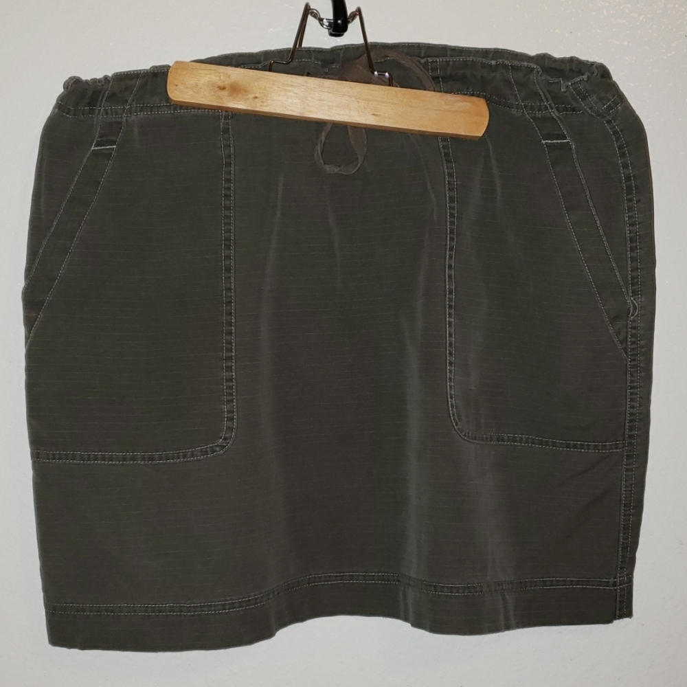 Jcrew olive green drawstring short skirt